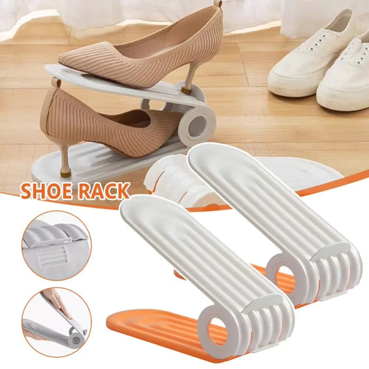 Durable Adjustable Shoes Rack Space Saving Double layer Shoe Slots Organizer Orderly Organization Shoes Wardrobe