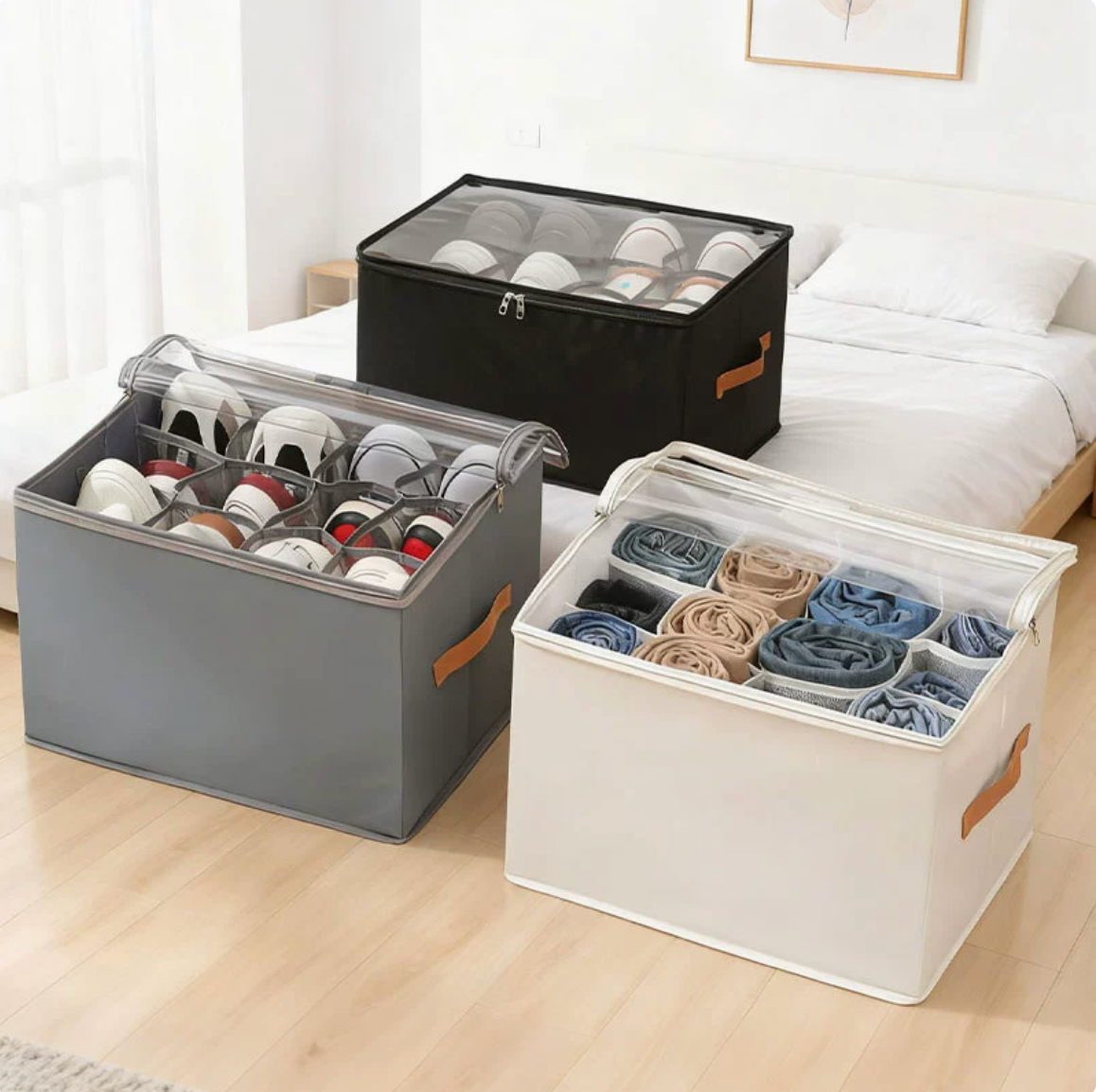 Storage Shoe Box Fabric Foldable Shoe Compartment Storage Box Dust-Proof and Moisture-Proof Large-Capacity Storage Box